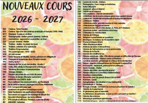 Présentation des cours 2026-2027