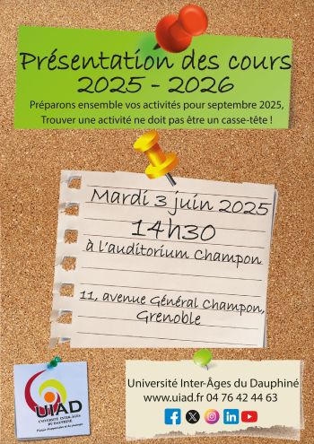 Présentation des cours 2025-2026